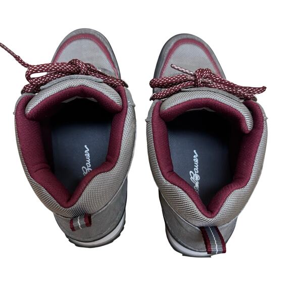 Eddie Bauer Women’s Hiking Boots Gray Burgundy Trail Boots Size 8 - Picture 2 of 6